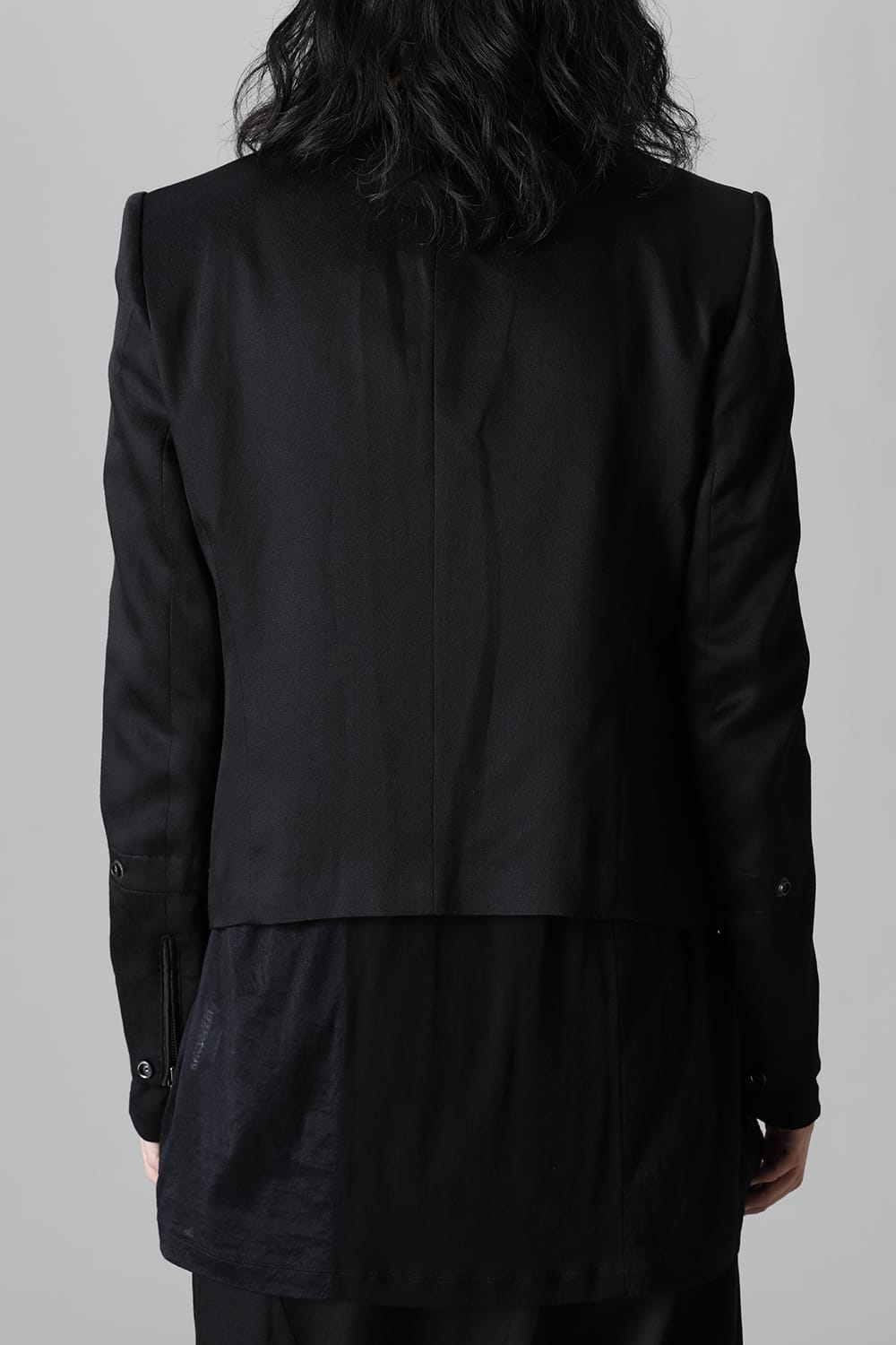 Satin jacquard Edge Tailored jacket Black