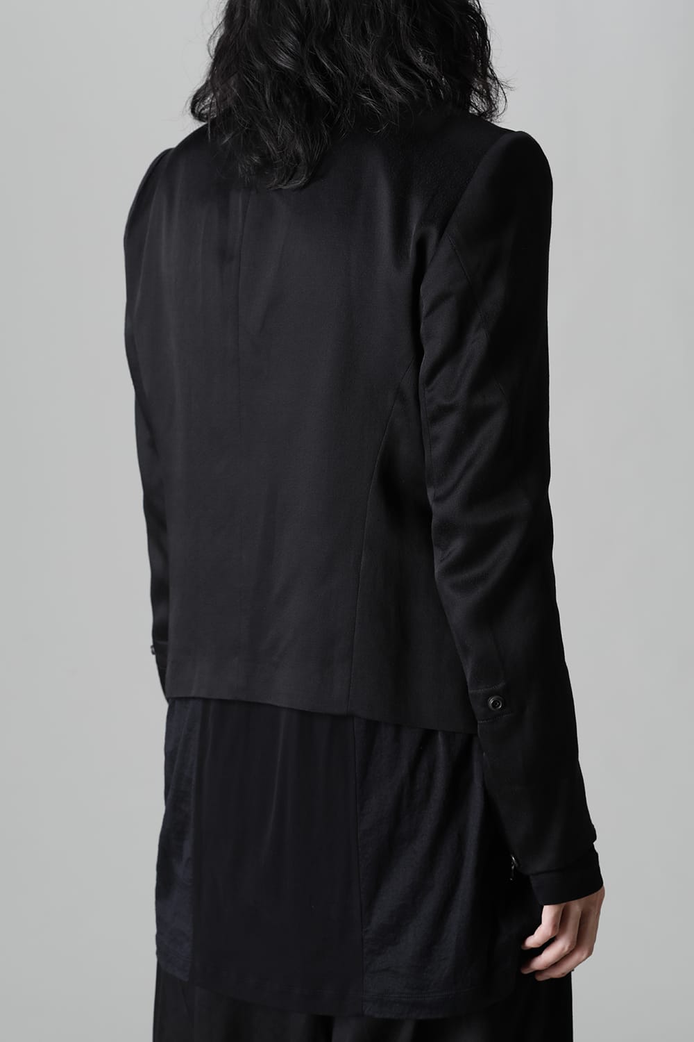 Satin jacquard Edge Tailored jacket Black