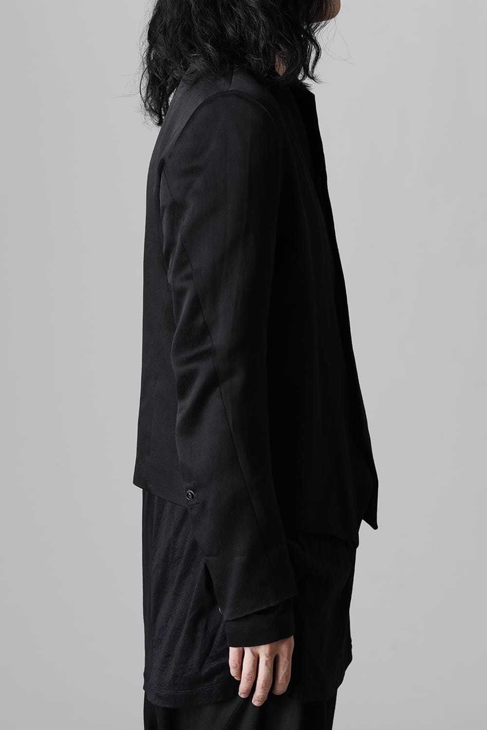 Satin jacquard Edge Tailored jacket Black