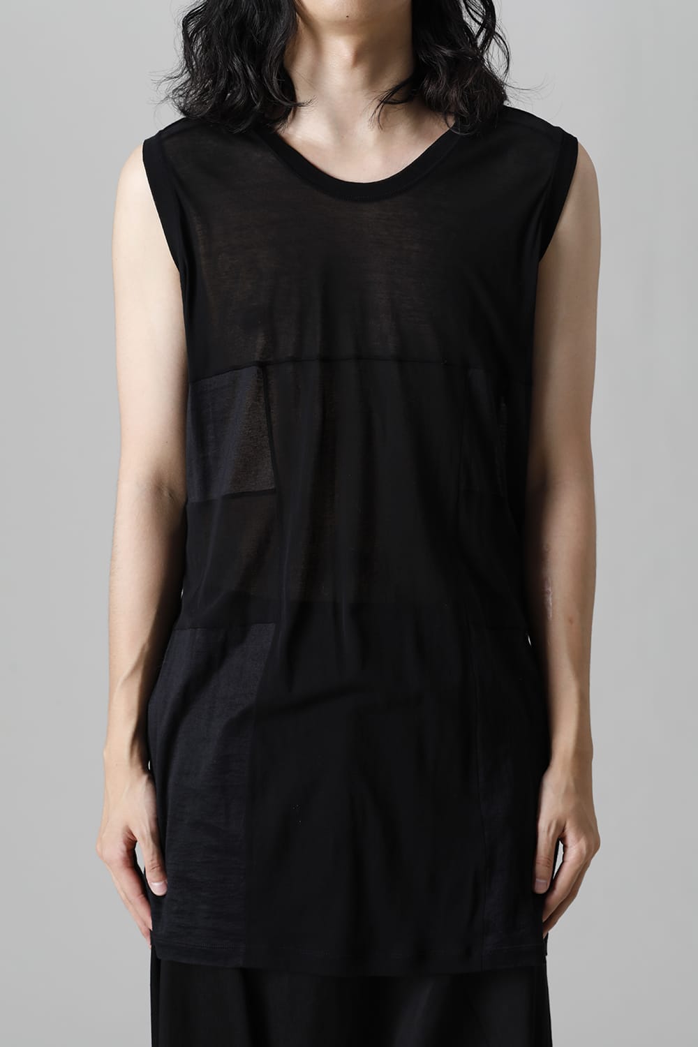 Cotton Sheer Jersey No Sleeve Cutsewn