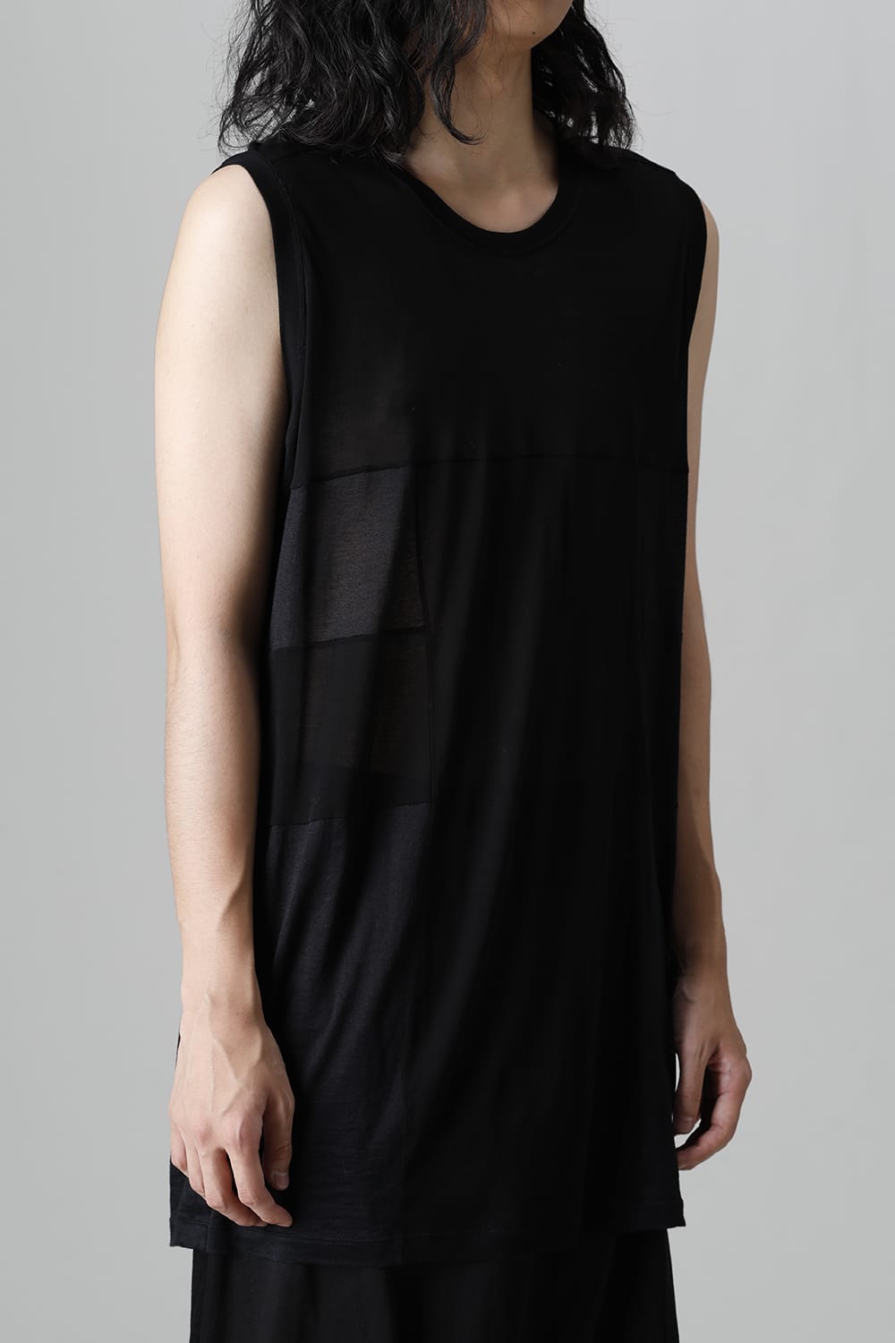 Cotton Sheer Jersey No Sleeve Cutsewn