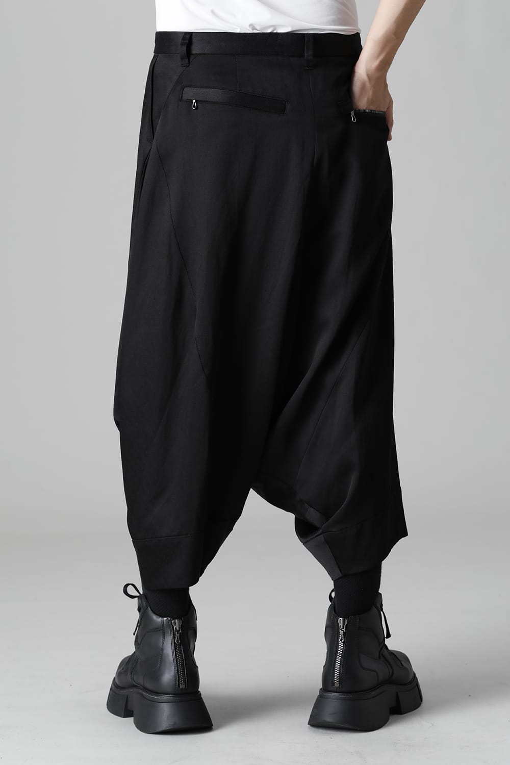 Satin Jacquard Trousers  Black