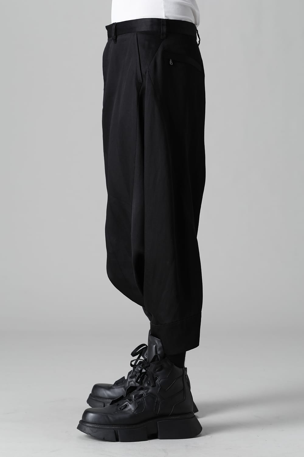 Satin Jacquard Trousers  Black