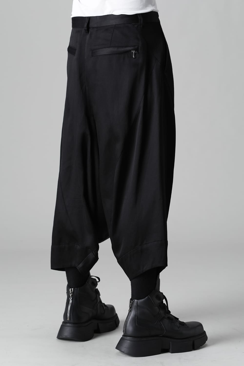Satin Jacquard Trousers  Black