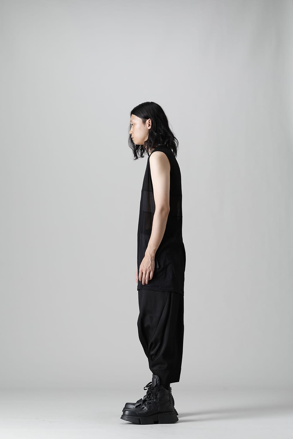 Satin Jacquard Trousers  Black