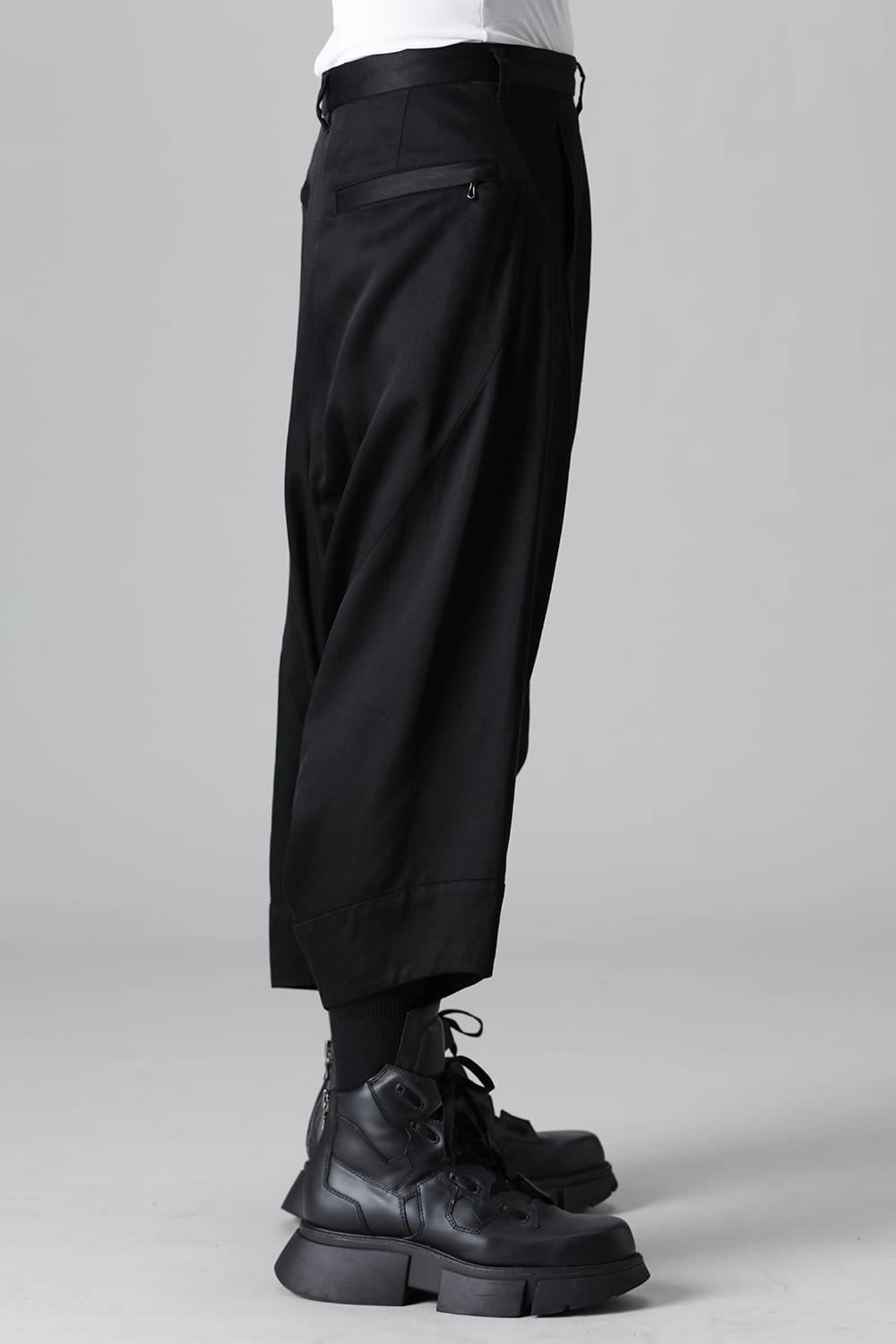 Satin Jacquard Trousers  Black