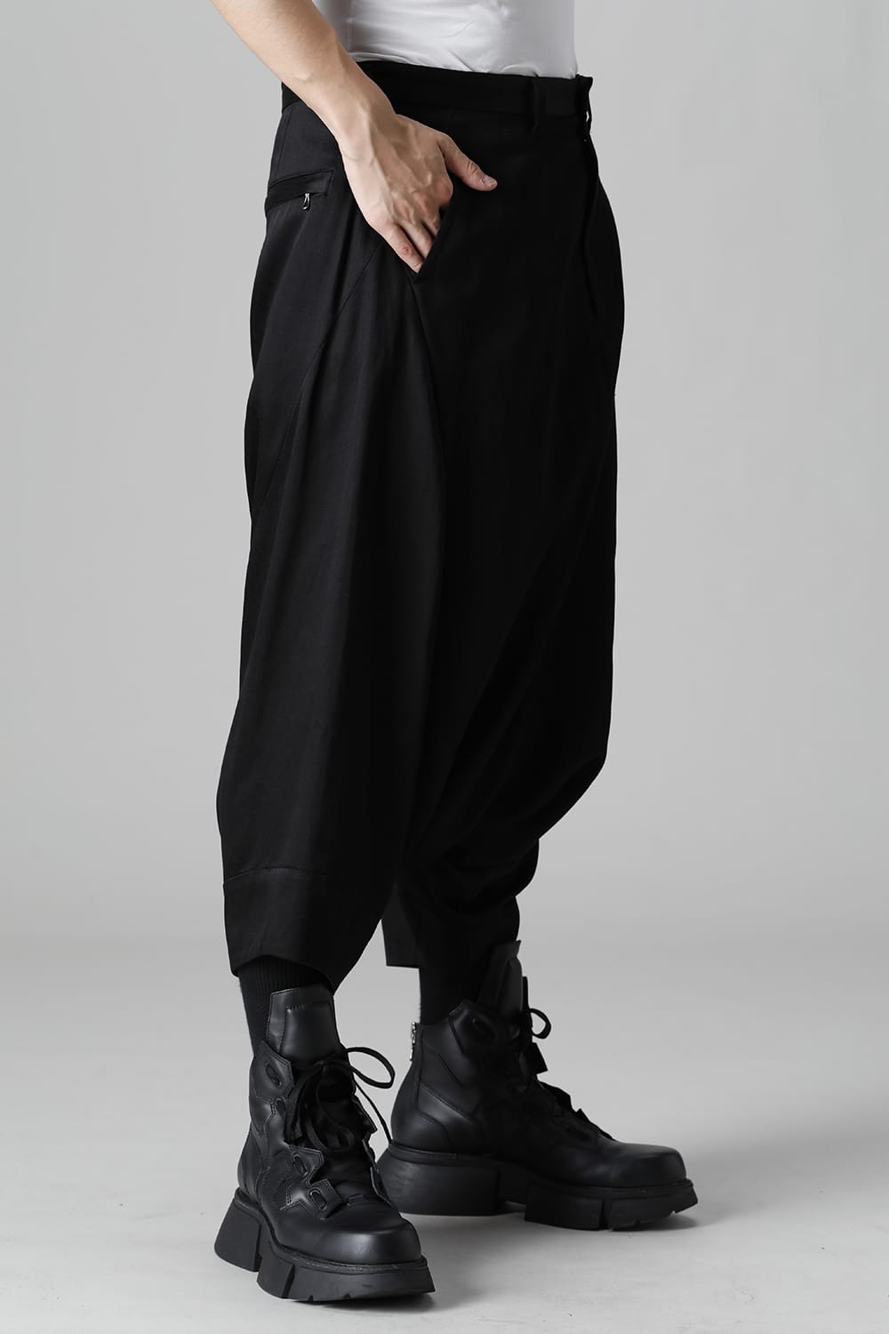 Satin Jacquard Trousers  Black