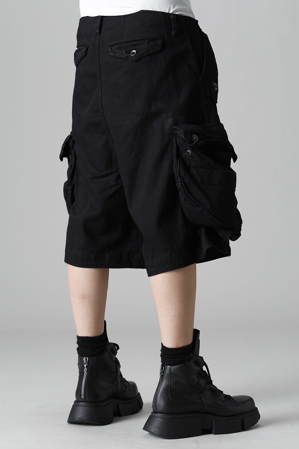 9Oz Stretch Denim Gas Mask Short Pants  Black