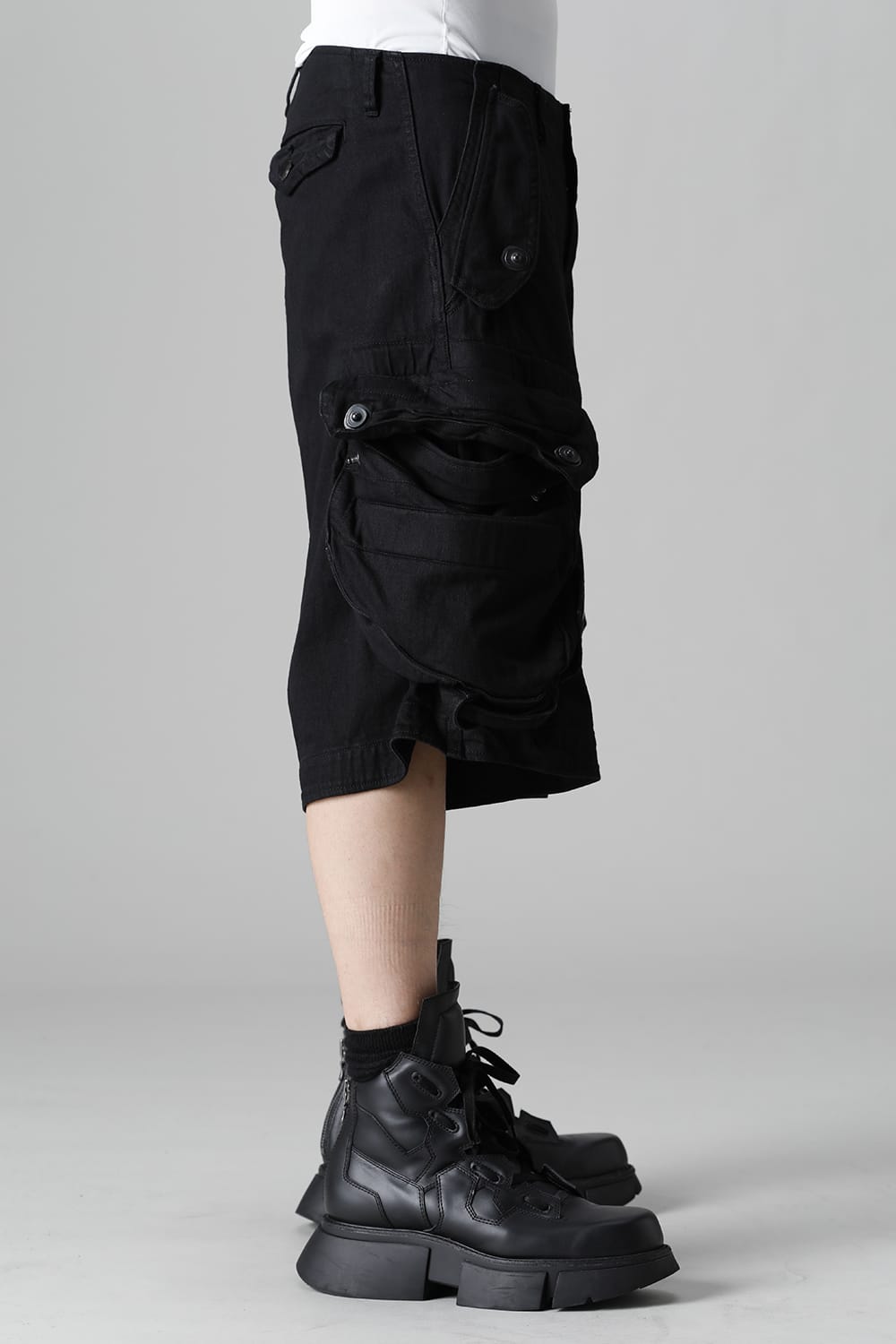 9Oz Stretch Denim Gas Mask Short Pants  Black