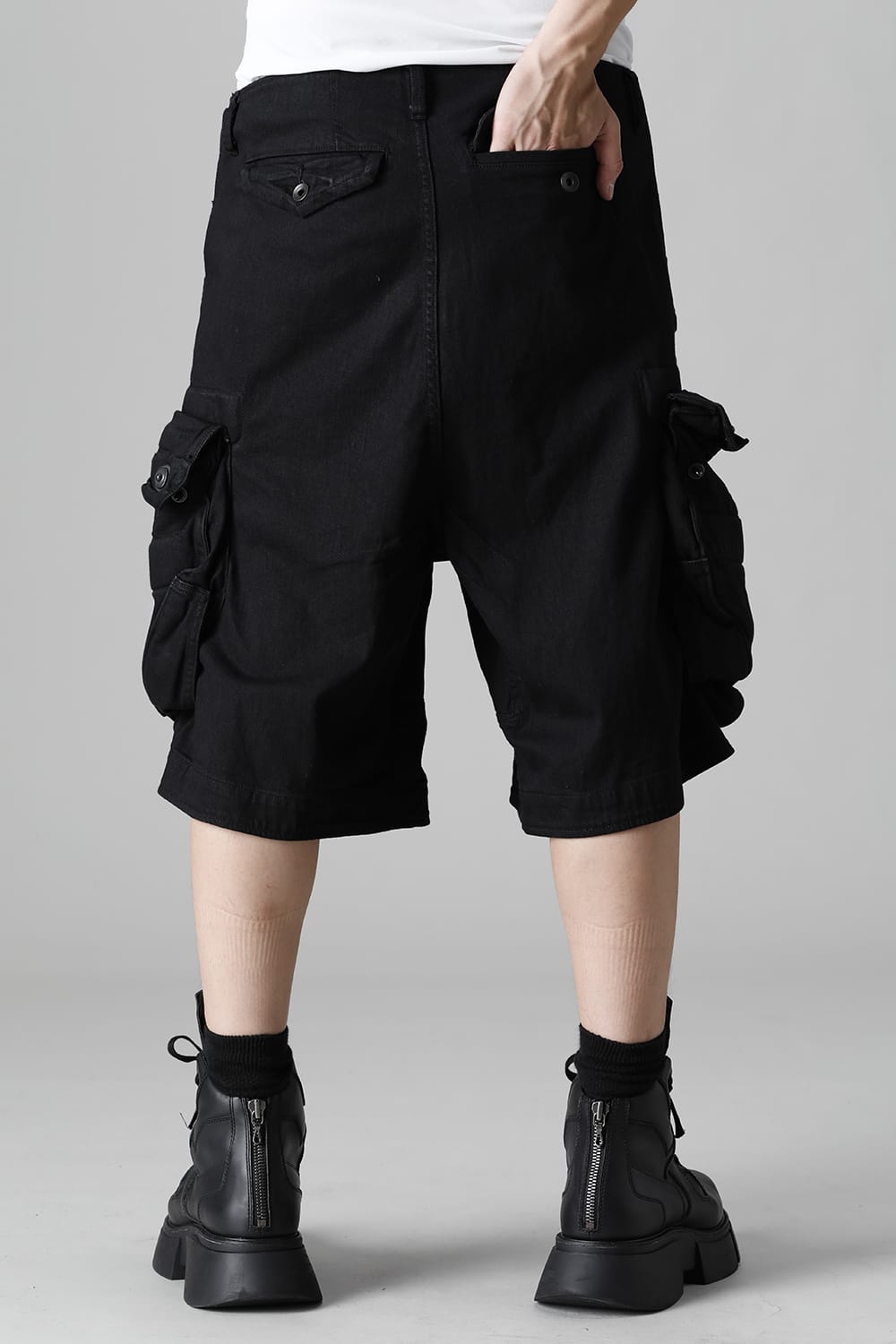 9Oz Stretch Denim Gas Mask Short Pants  Black