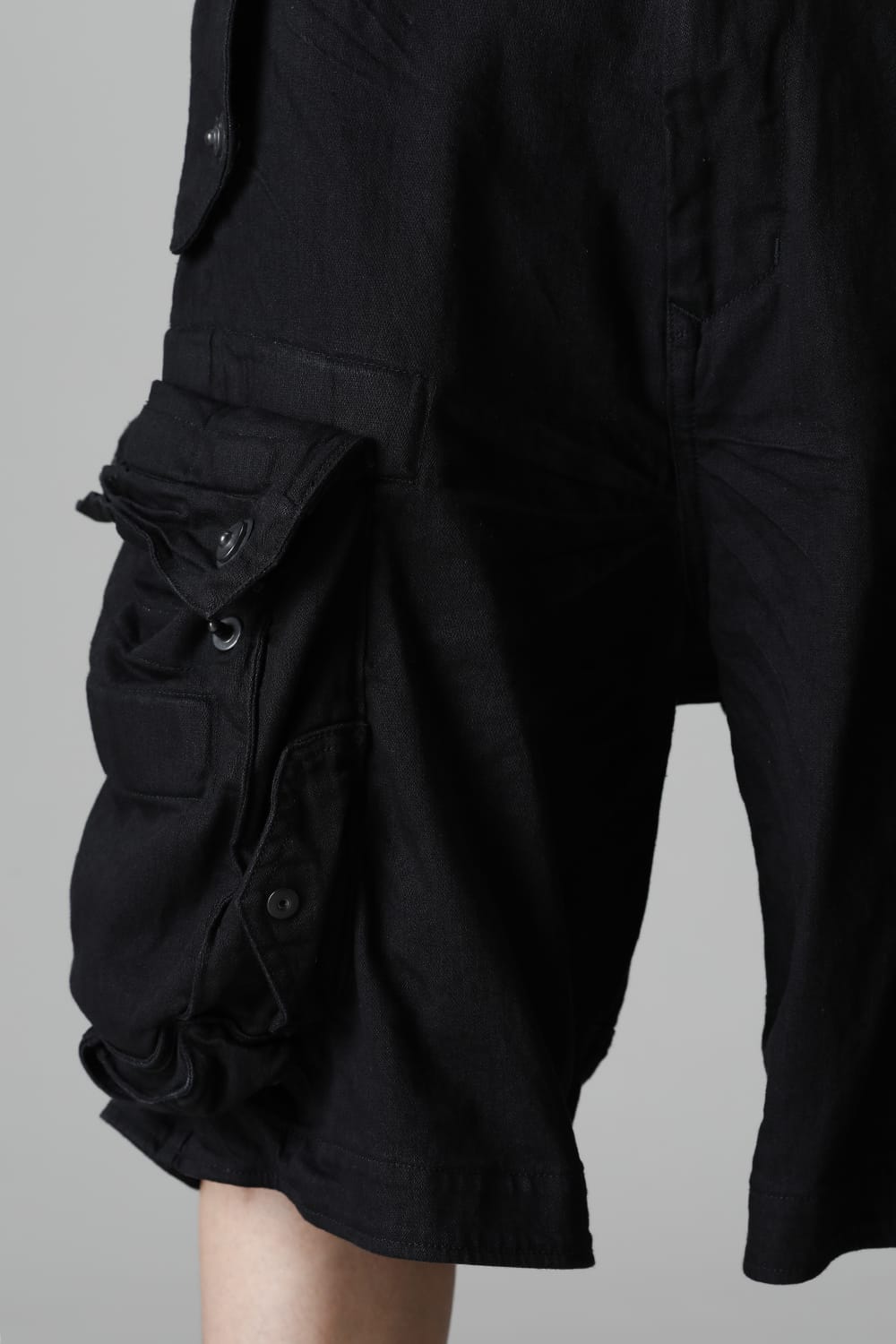 9Oz Stretch Denim Gas Mask Short Pants  Black