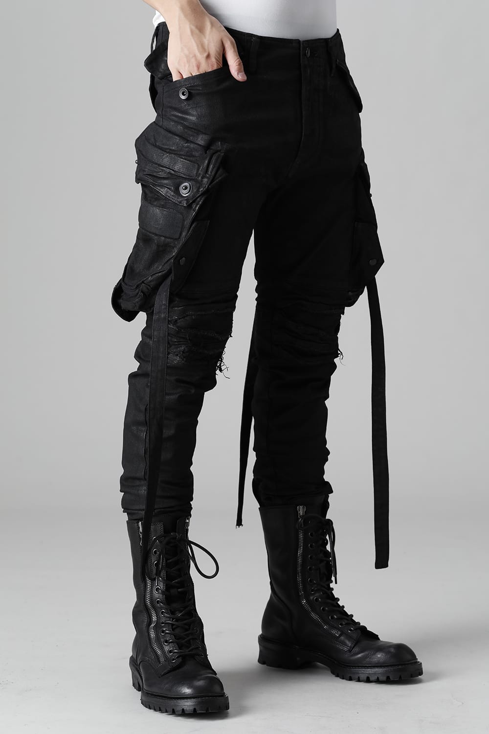 9Oz Stretch Denim Gas Mask Pants  Black