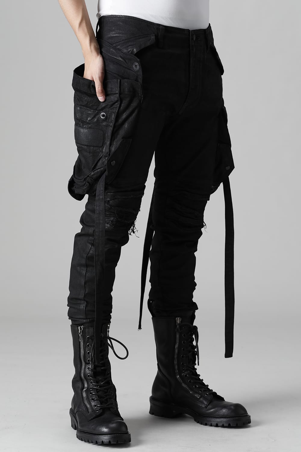 9Oz Stretch Denim Gas Mask Pants  Black