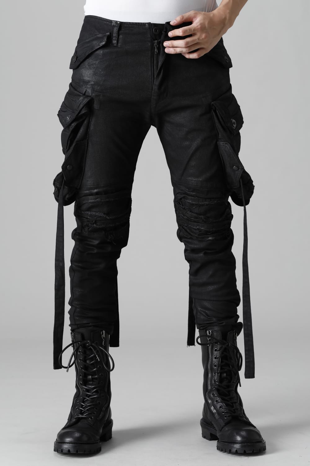 9Oz Stretch Denim Gas Mask Pants  Black