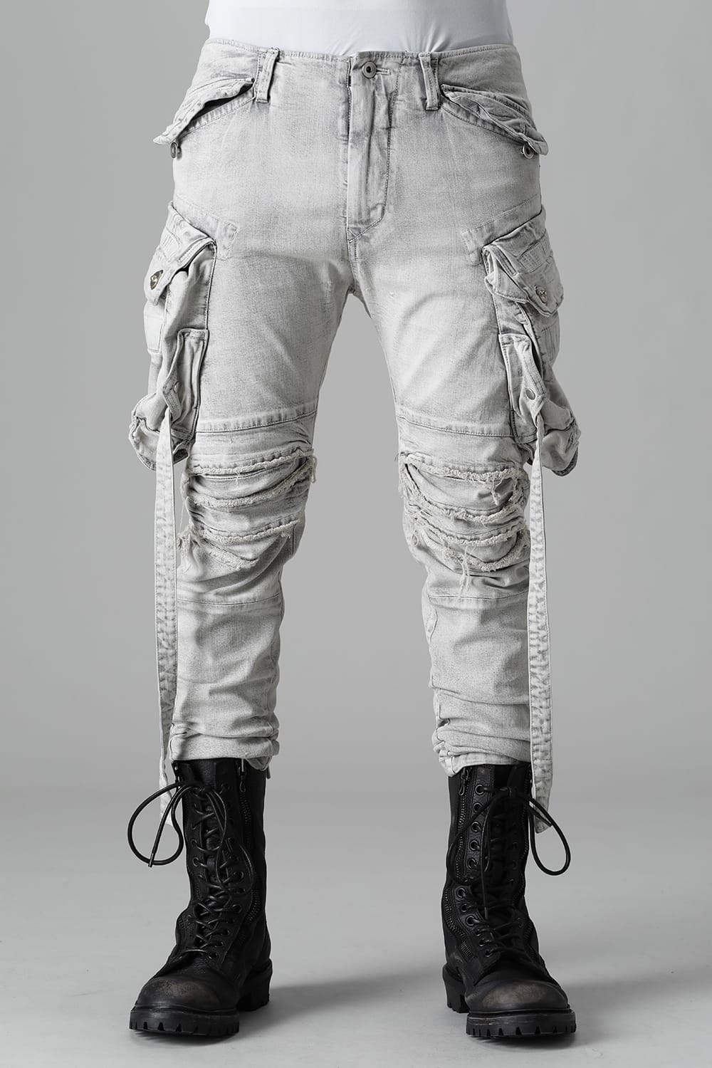 9Oz Stretch Denim Gas Mask Skinny Pants Plaster