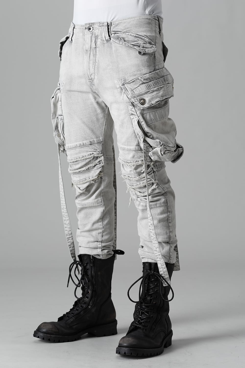 9Oz Stretch Denim Gas Mask Skinny Pants Plaster