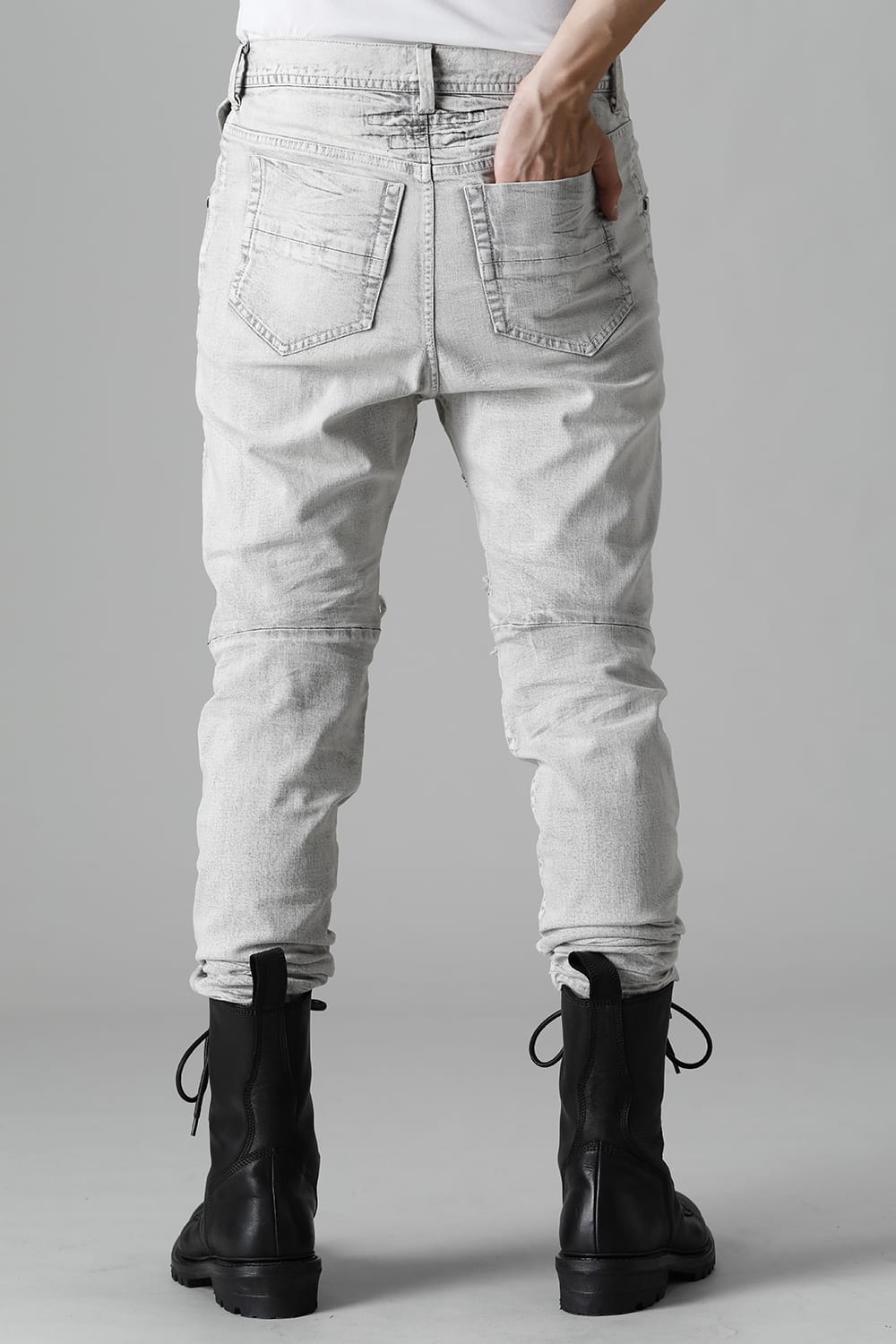 9oz Stretch Denim Biker Pants Plaster