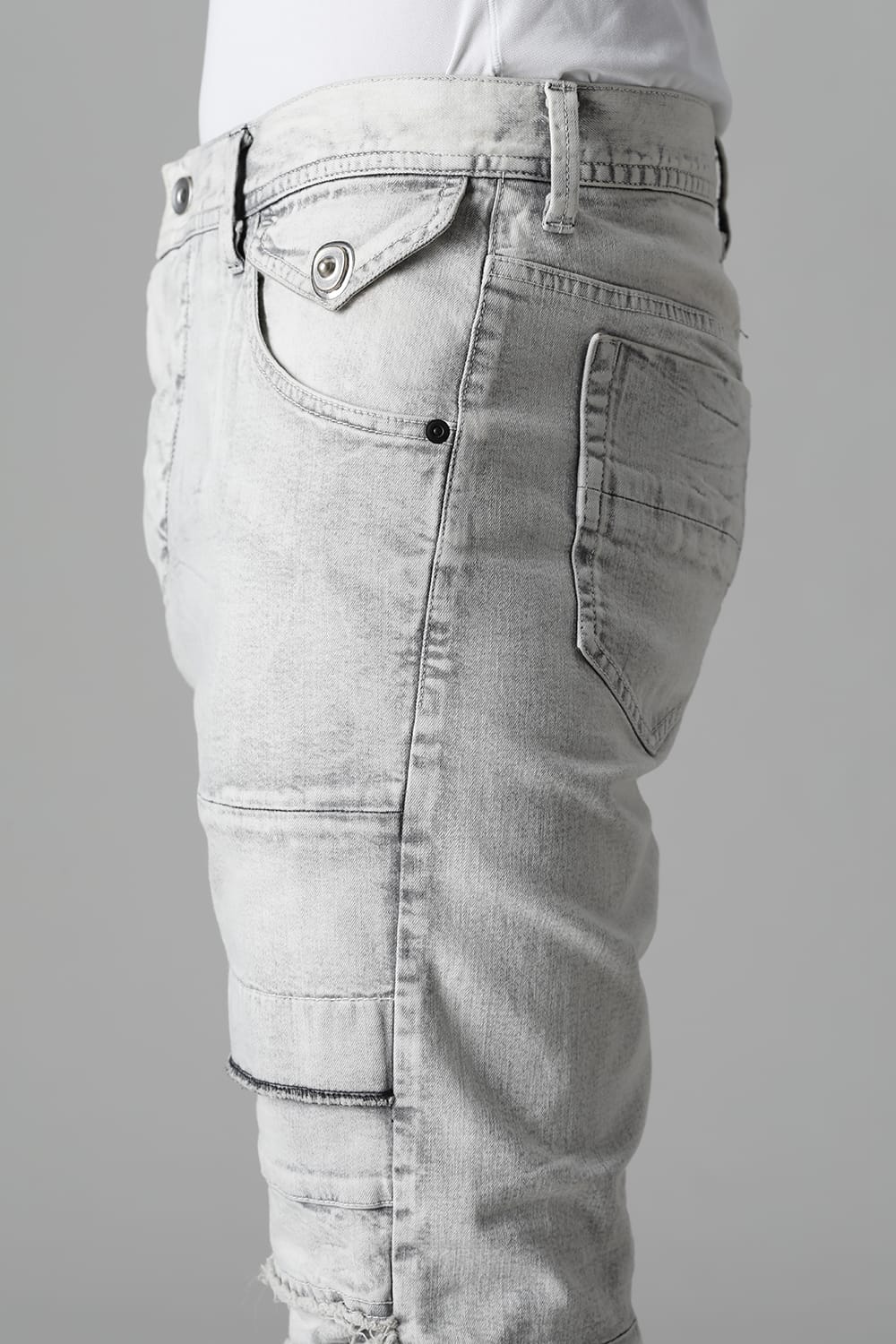 9oz Stretch Denim Biker Pants Plaster