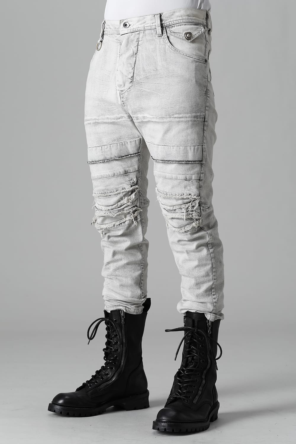 9oz Stretch Denim Biker Pants Plaster