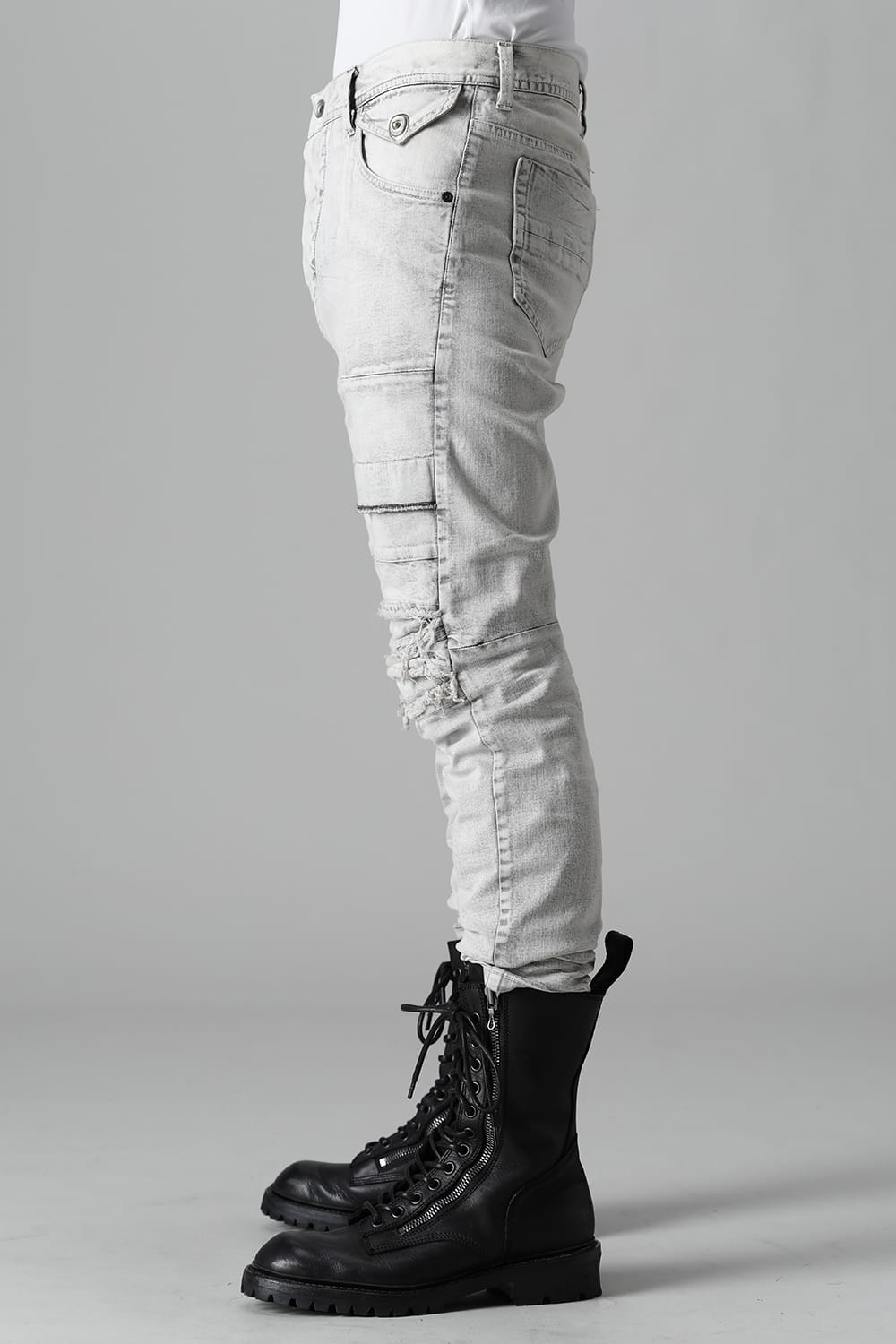 9oz Stretch Denim Biker Pants Plaster