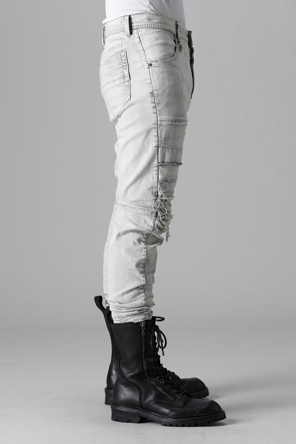 9oz Stretch Denim Biker Pants Plaster