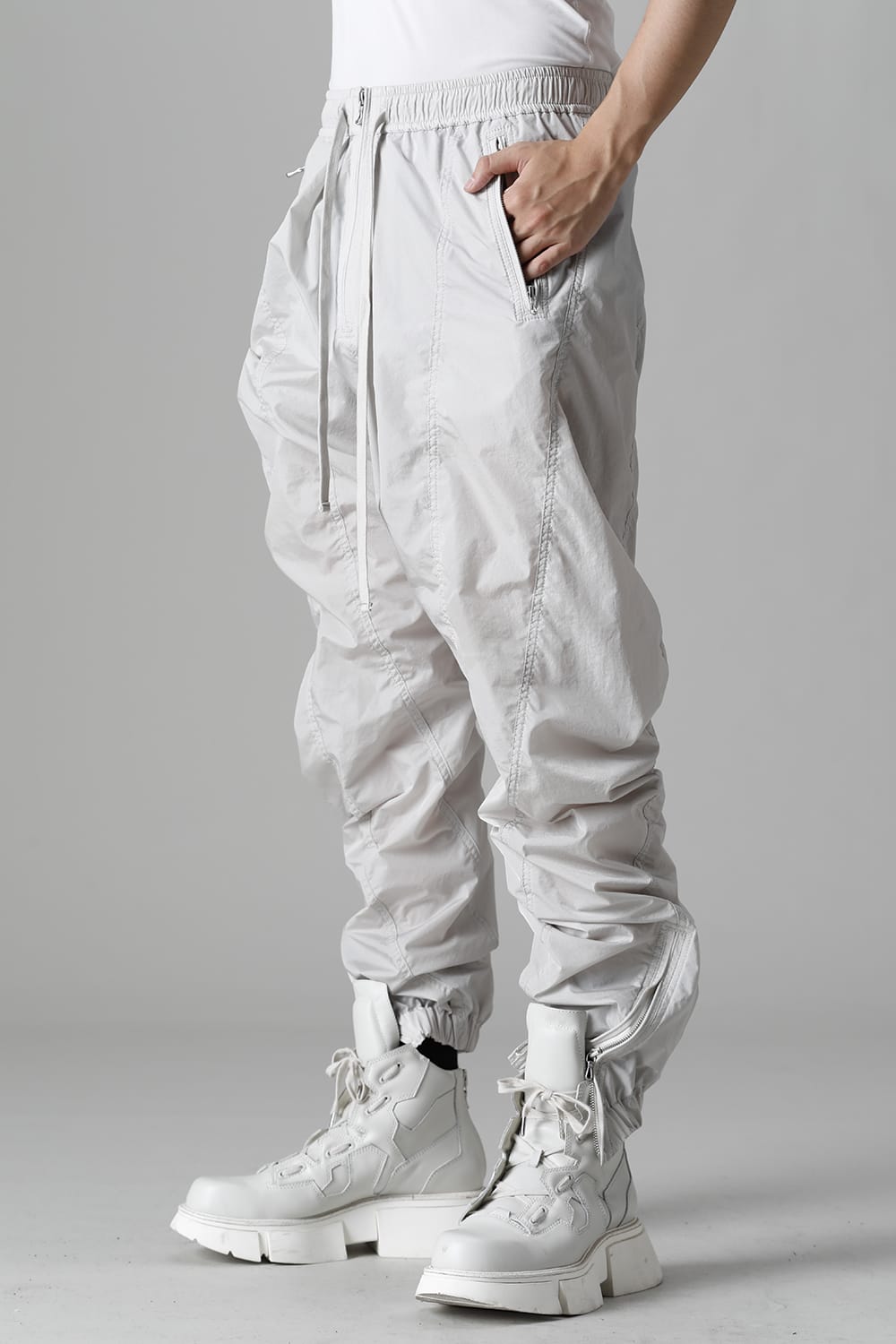 Nylon Silk Taffeta Trousers  Plaster