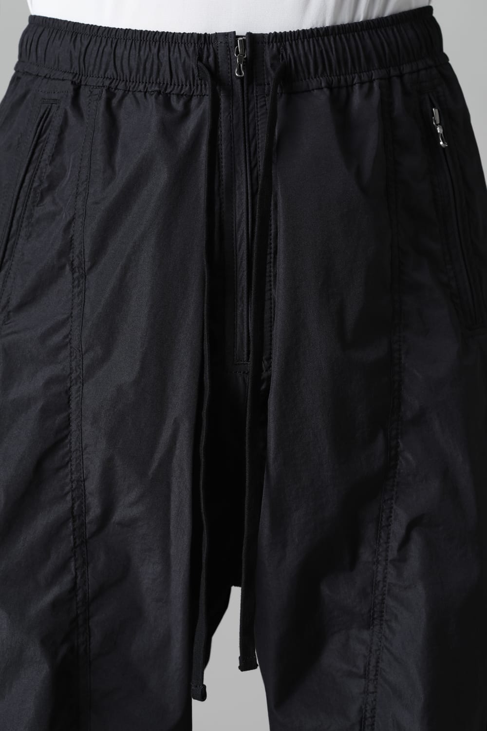 Nylon Silk Taffeta Trousers  Black