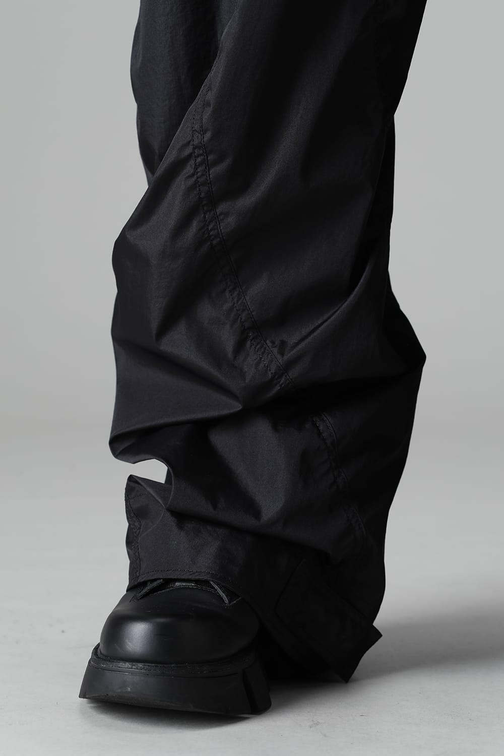Nylon Silk Taffeta Trousers  Black