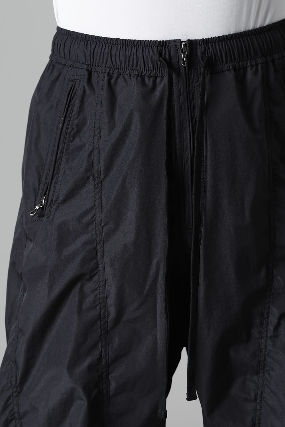 Nylon Silk Taffeta Trousers  Black