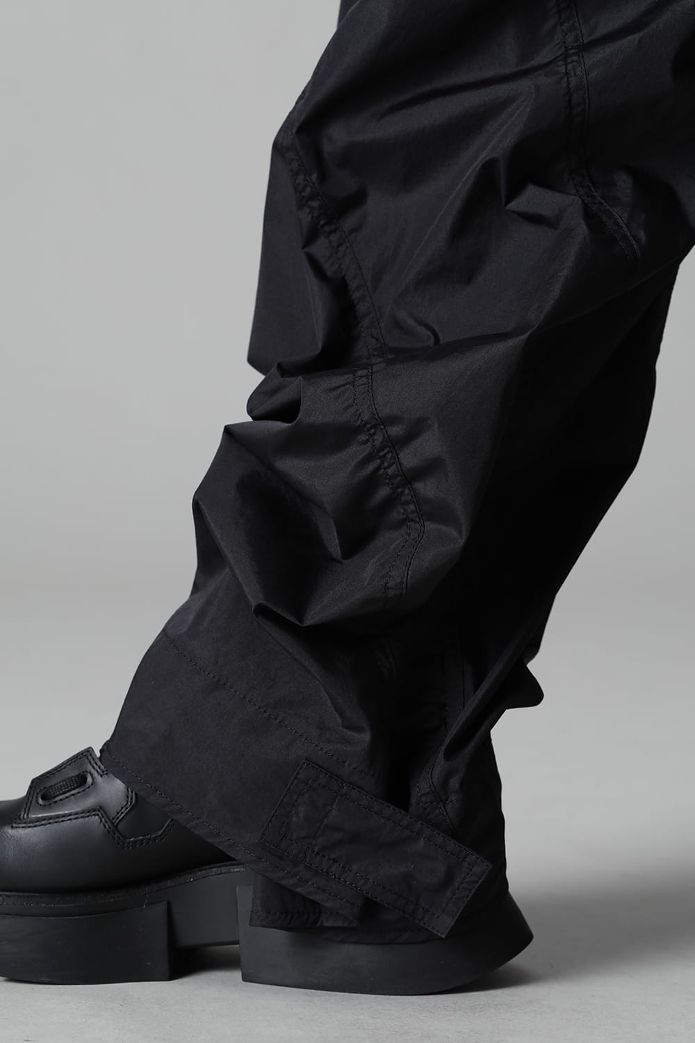Nylon Silk Taffeta Trousers  Black