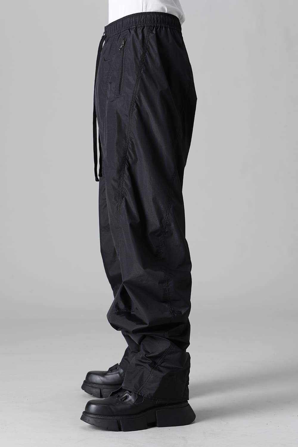 Nylon Silk Taffeta Trousers  Black