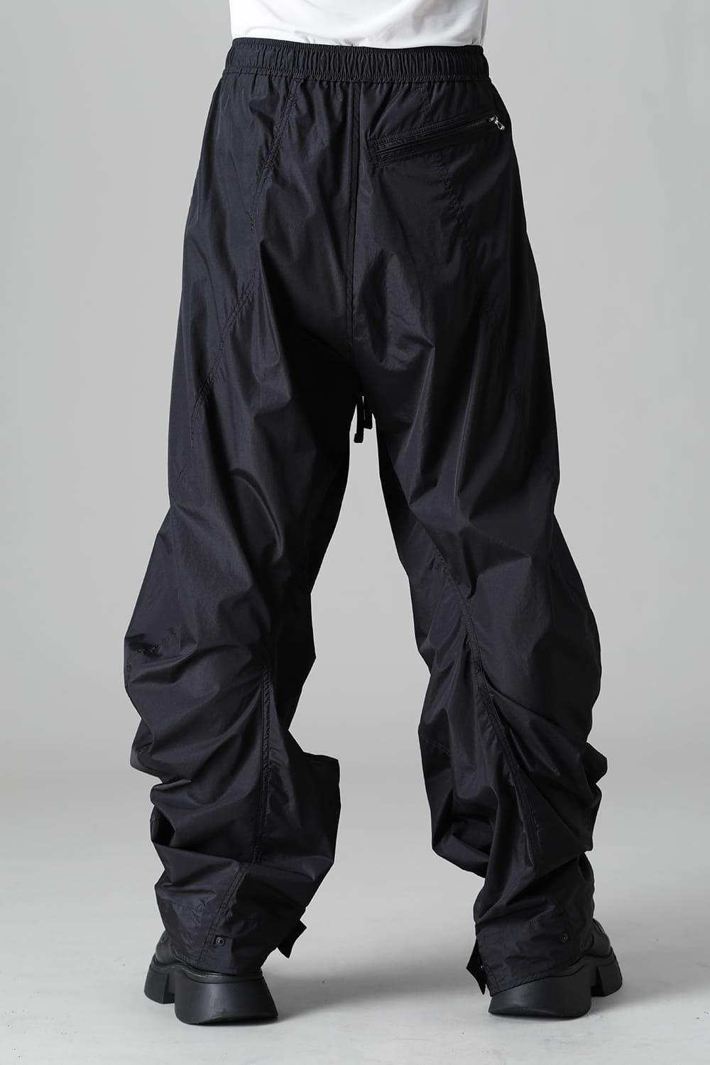 Nylon Silk Taffeta Trousers  Black