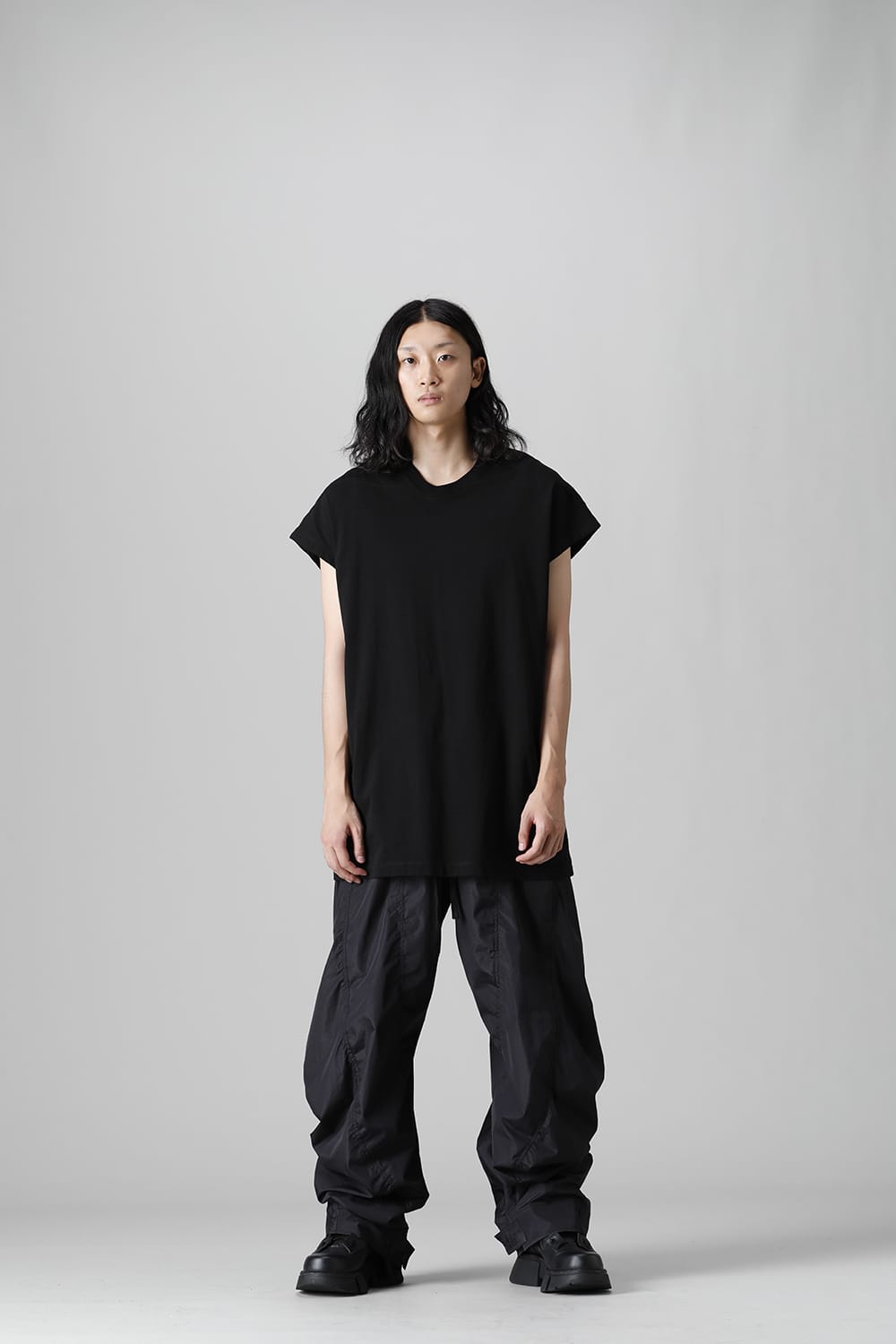 Nylon Silk Taffeta Trousers  Black