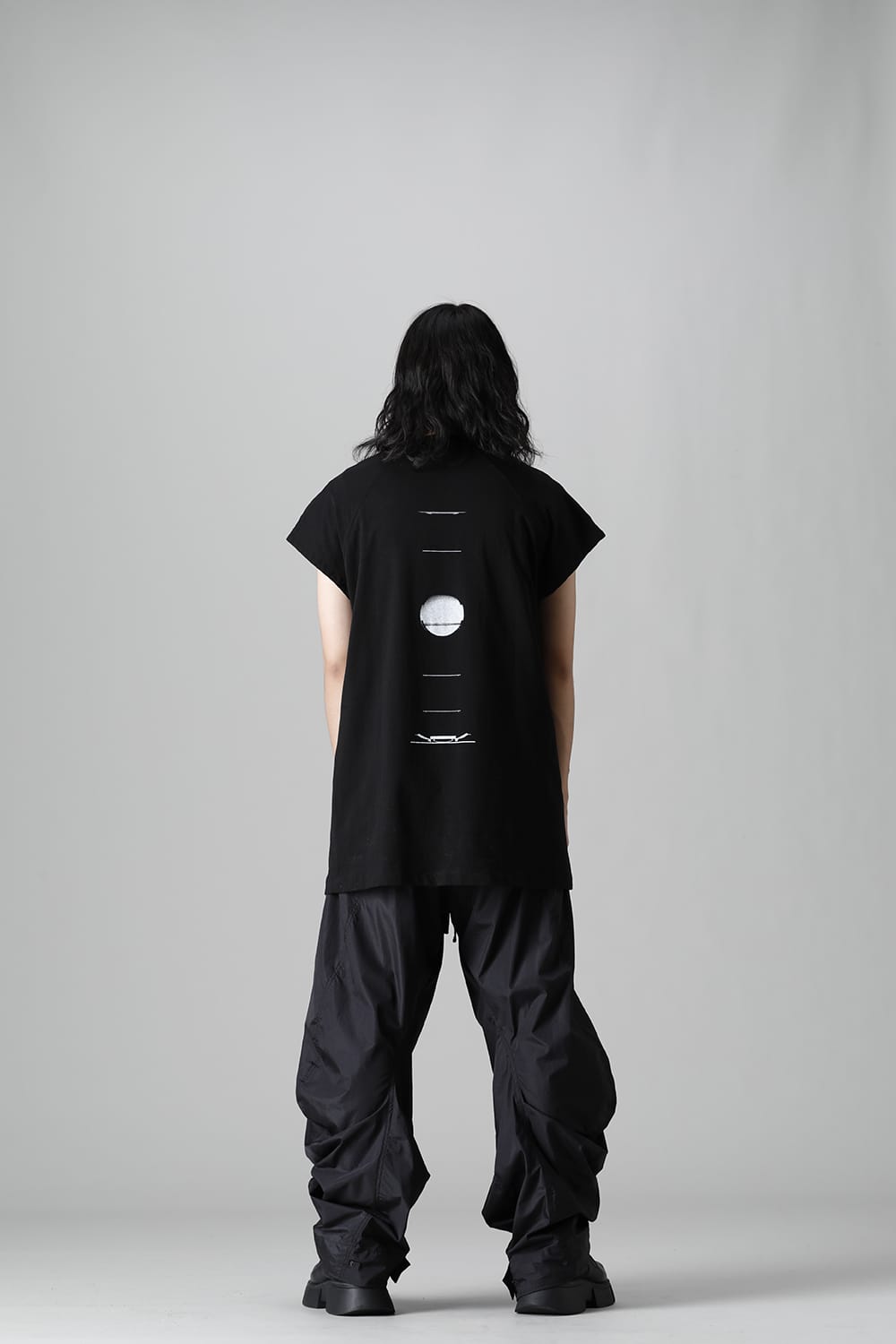 Nylon Silk Taffeta Trousers  Black