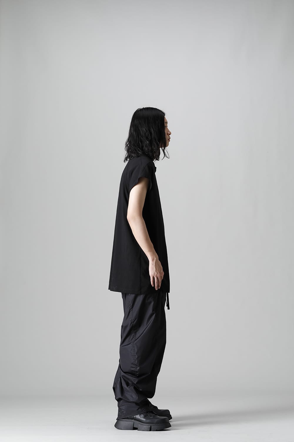 Nylon Silk Taffeta Trousers  Black