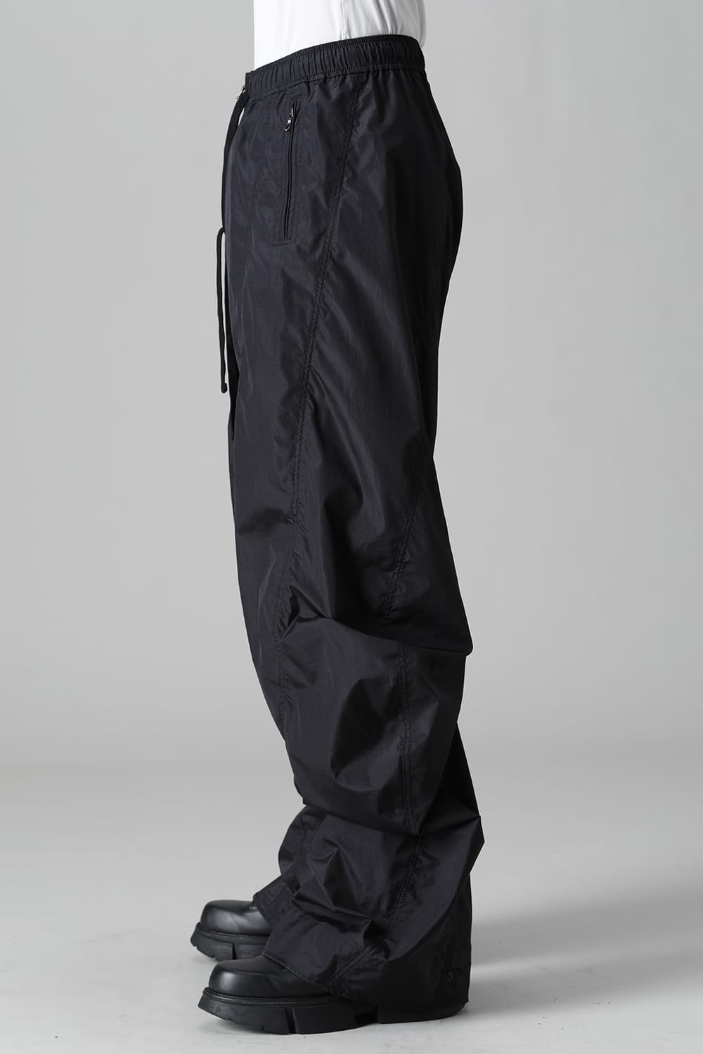 Nylon Silk Taffeta Trousers  Black