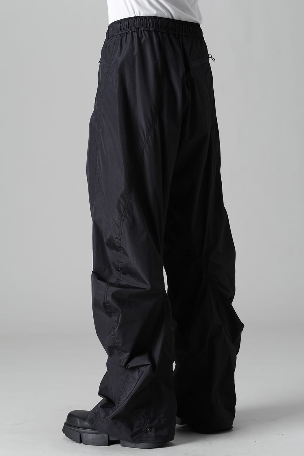 Nylon Silk Taffeta Trousers  Black