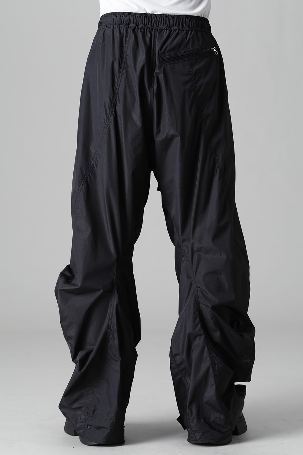 Nylon Silk Taffeta Trousers  Black