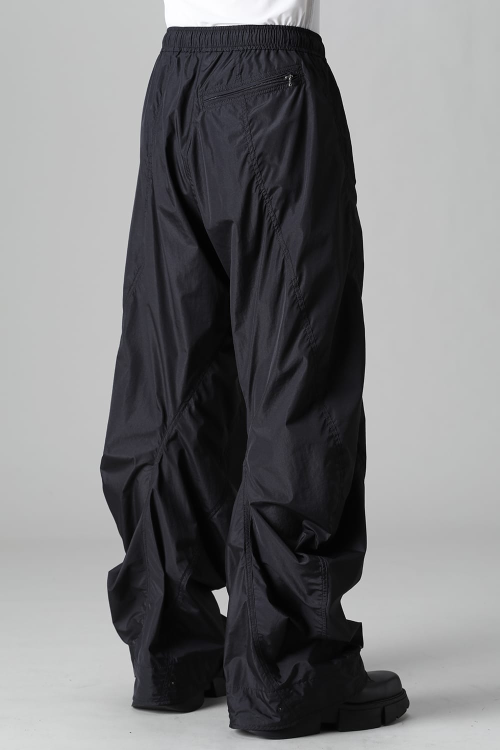Nylon Silk Taffeta Trousers  Black