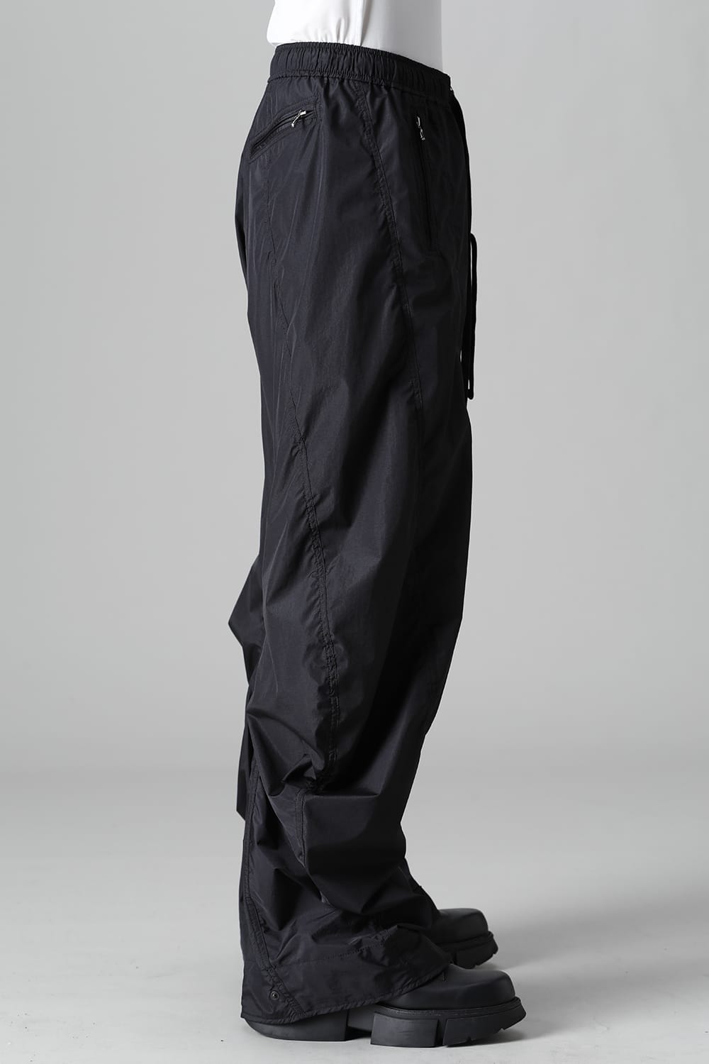 Nylon Silk Taffeta Trousers  Black