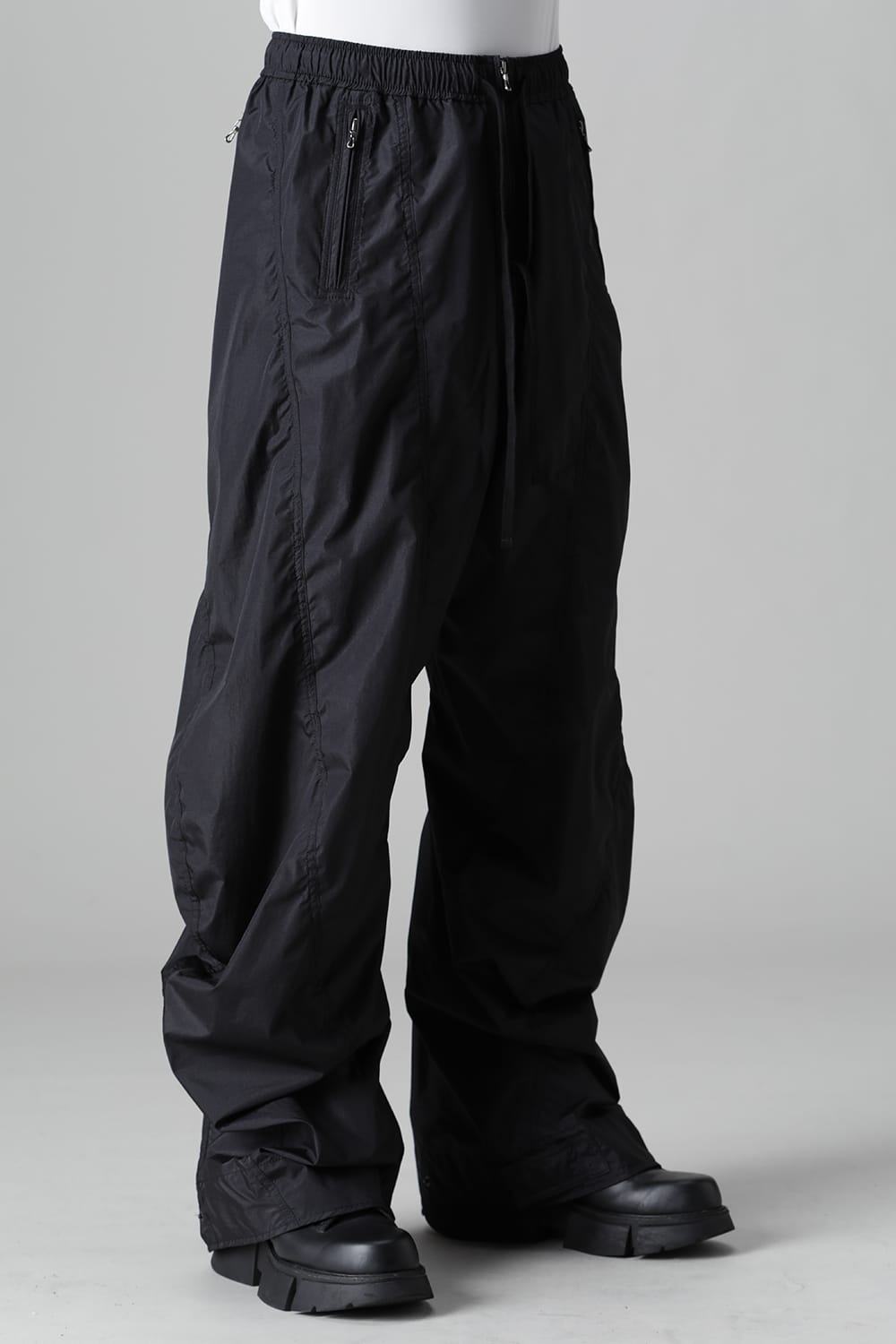 Nylon Silk Taffeta Trousers  Black