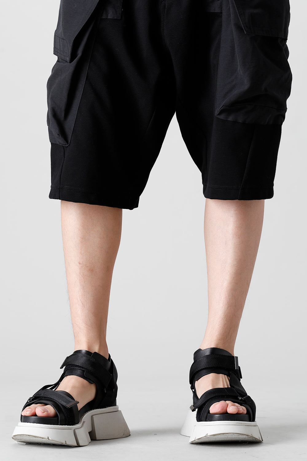 Poly Strap Over Sandal Black × Gray