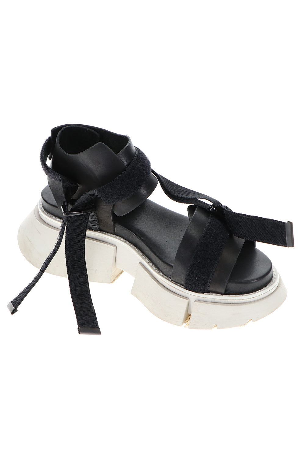 Poly Strap Over Sandal Black × Gray