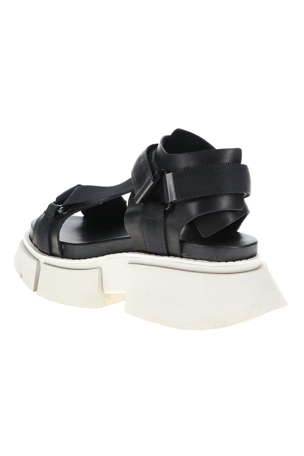 Poly Strap Over Sandal Black × Gray