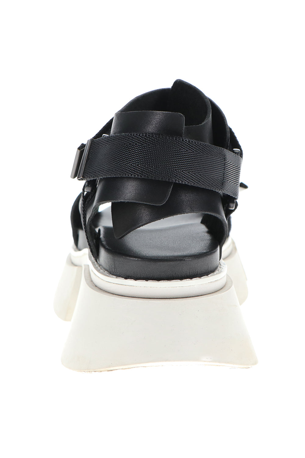 Poly Strap Over Sandal Black × Gray