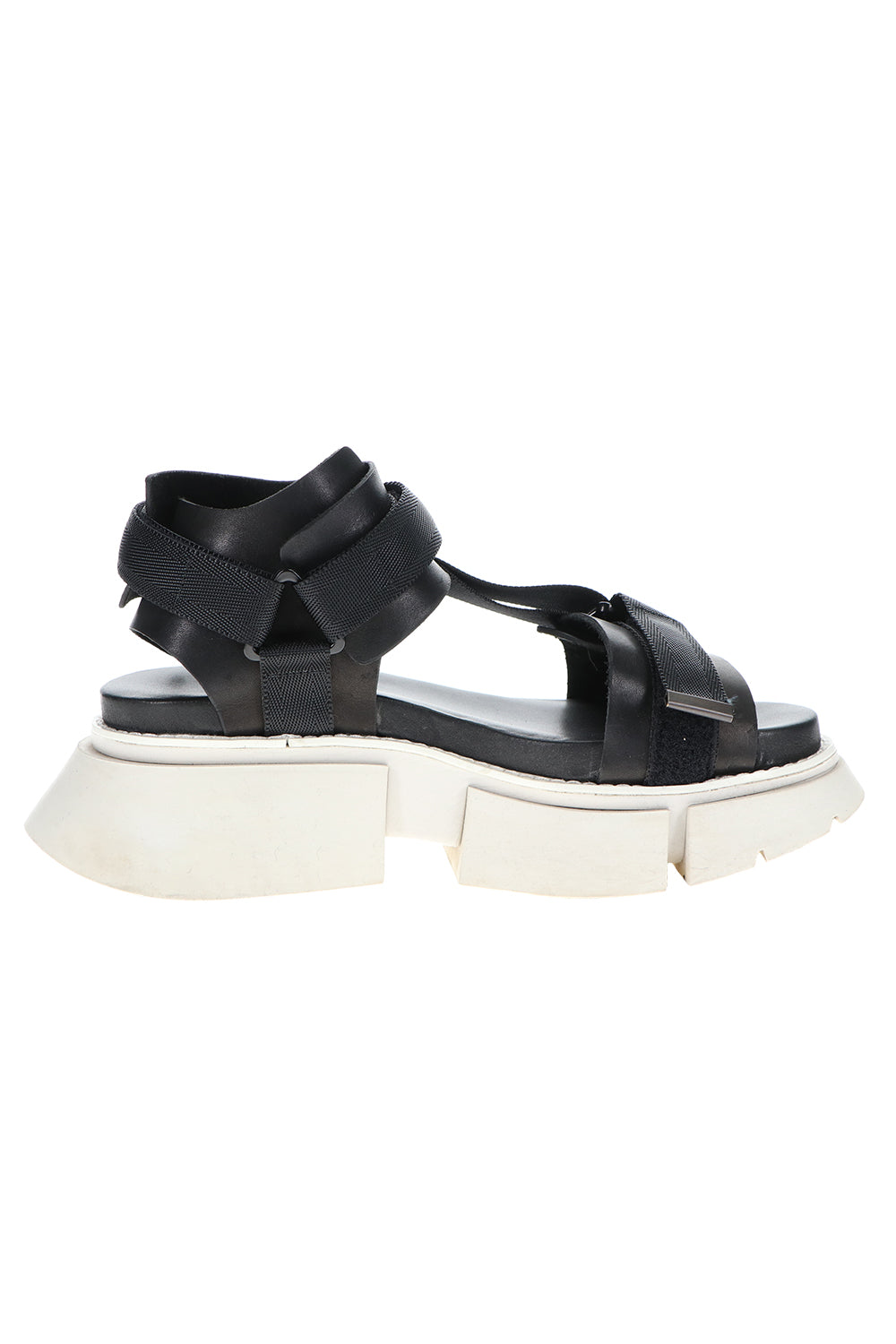 Poly Strap Over Sandal Black × Gray