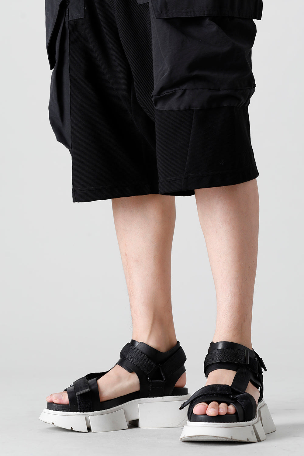 Poly Strap Over Sandal Black × Gray