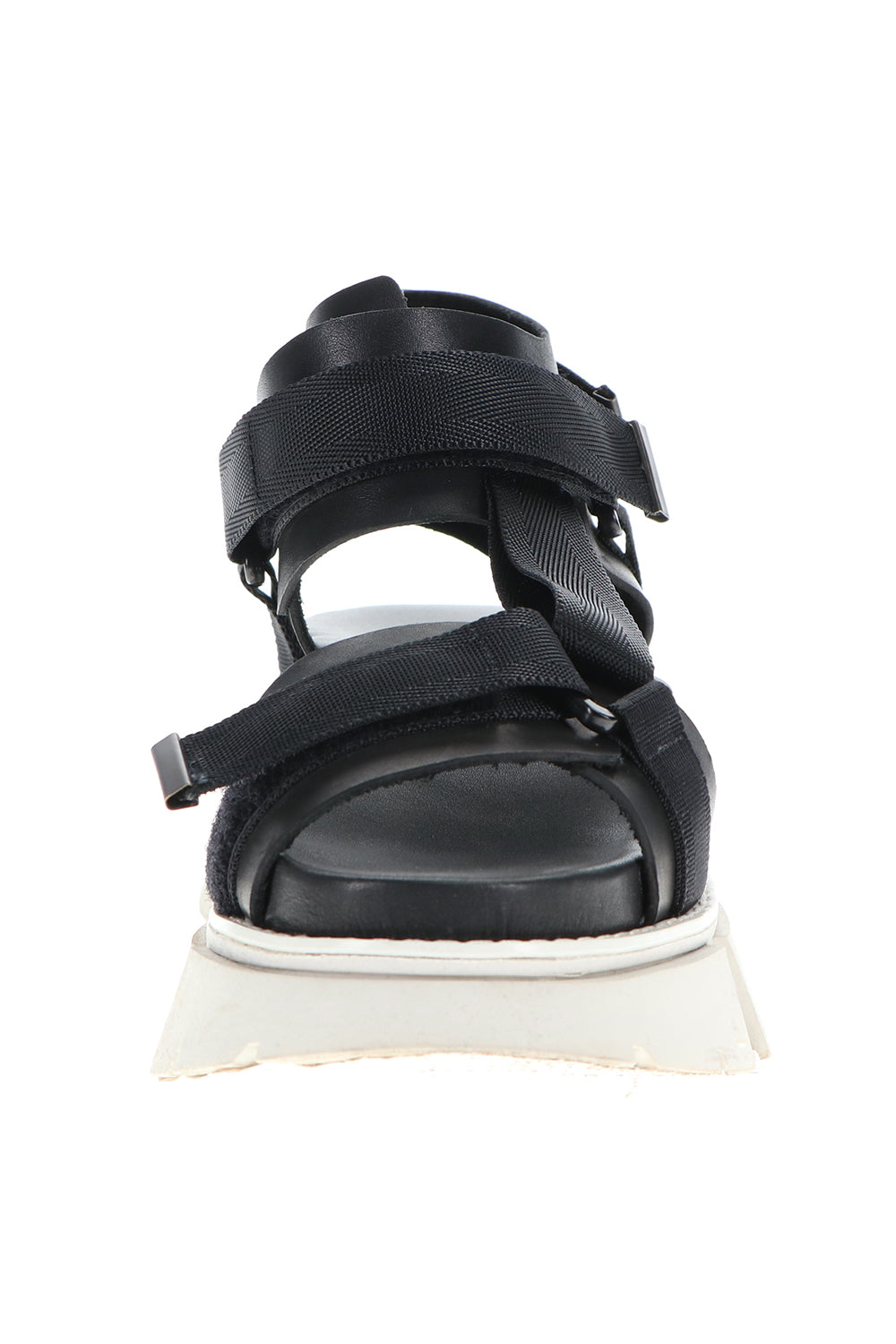 Poly Strap Over Sandal Black × Gray