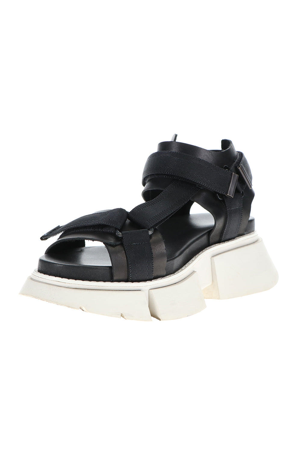 Poly Strap Over Sandal Black × Gray