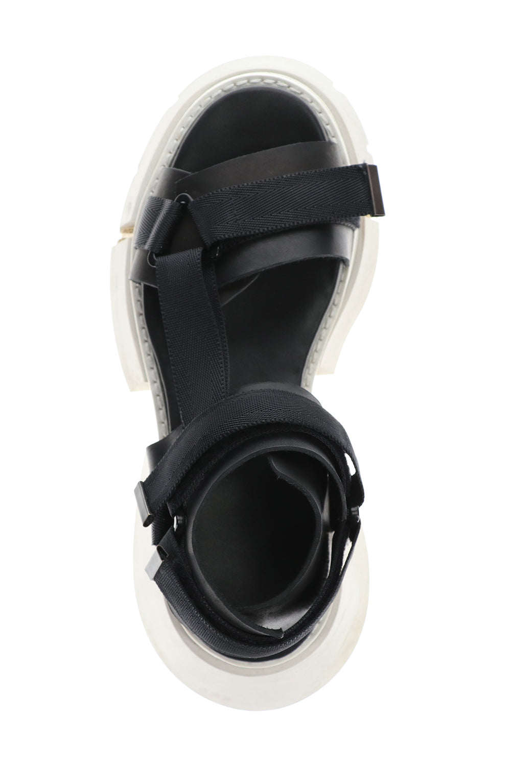 Poly Strap Over Sandal Black × Gray